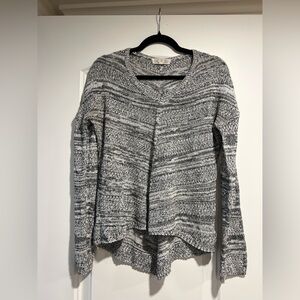 Pink Rose Black and White V-Neck Sweater